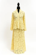 Cream Lace Peplum Top & Maxi Skirt Ensemble
