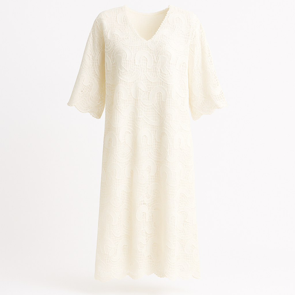 Ivory Lace Midi Dress