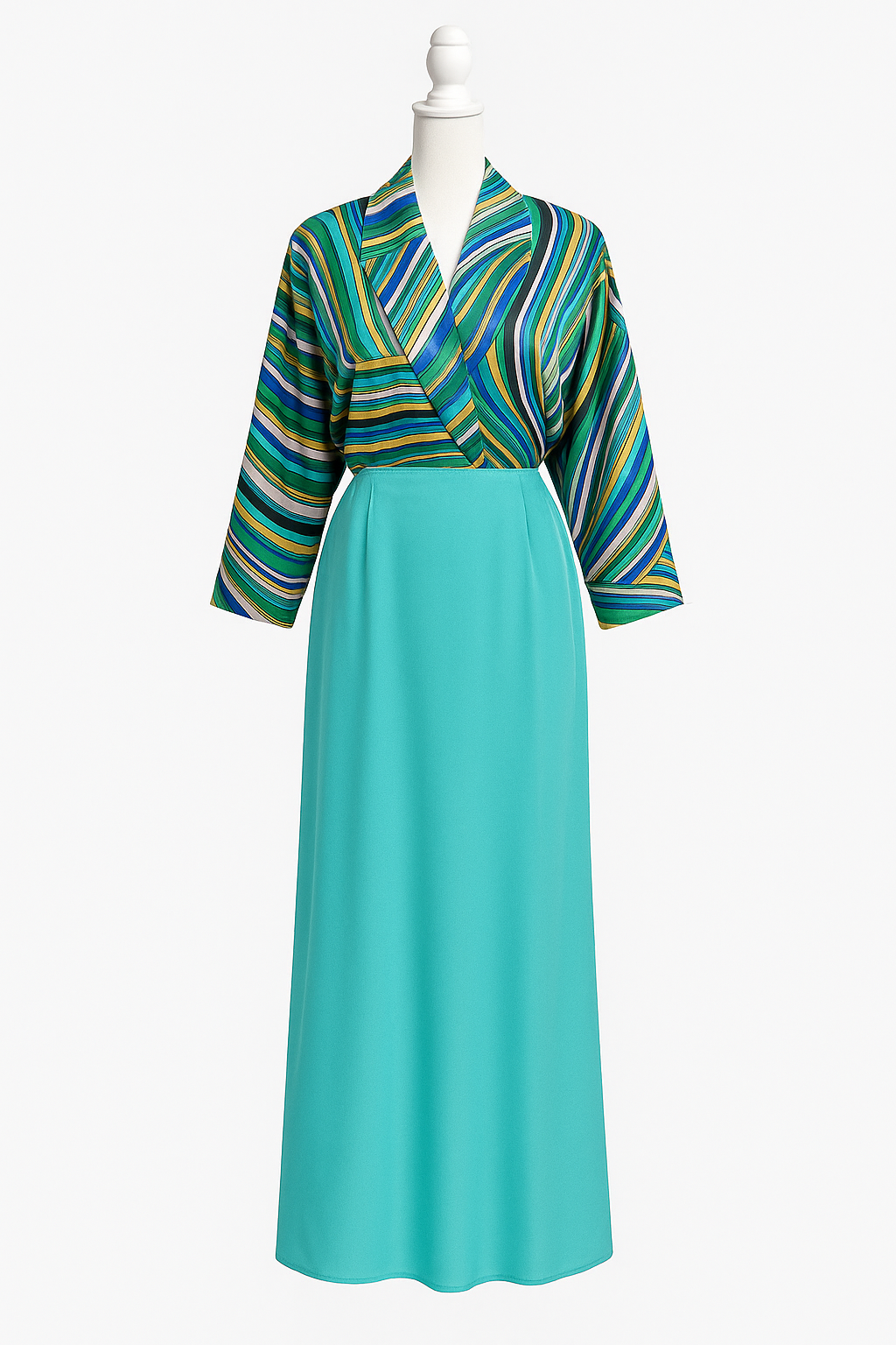 Turquoise Harmony Kimono Maxi